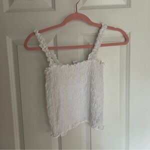 Old Navy White Smocked Tank Top size M